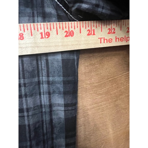 Affliction Black Premium Buckle Shirt Mens Medium Grey Plaid Embroidered Eagle - Picture 4 of 5